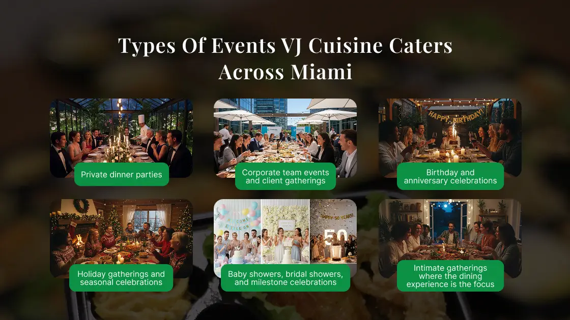 Types of Events VJ Cuisine Caters Across Miami