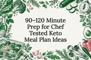Decorative keto meal plan title card