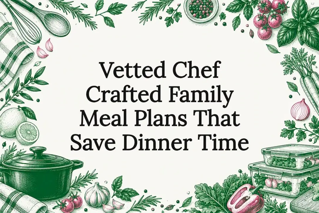 Decorative family meal plan title card