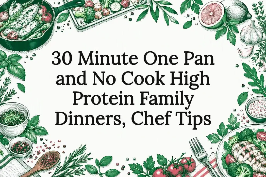 Decorative high protein dinner title card