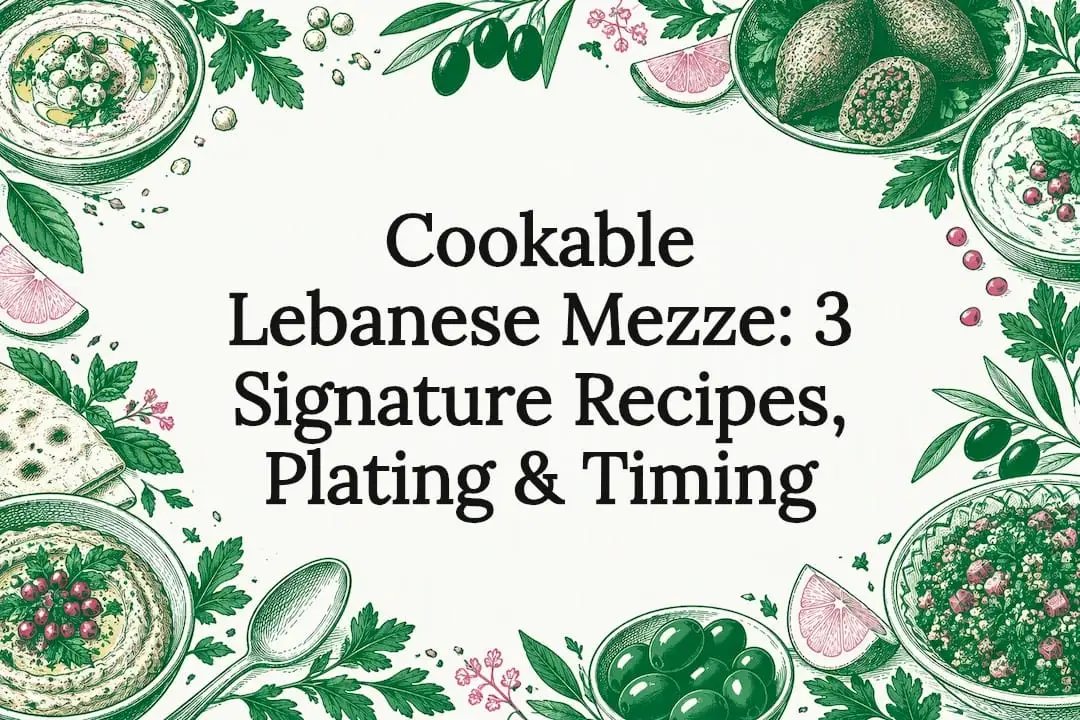 Decorative Lebanese mezze title card