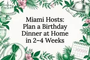 Birthday dinner planning title card illustration