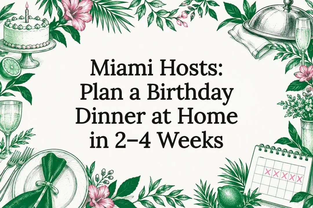 Birthday dinner planning title card illustration