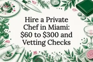 Sketch title card for Miami private chef guide