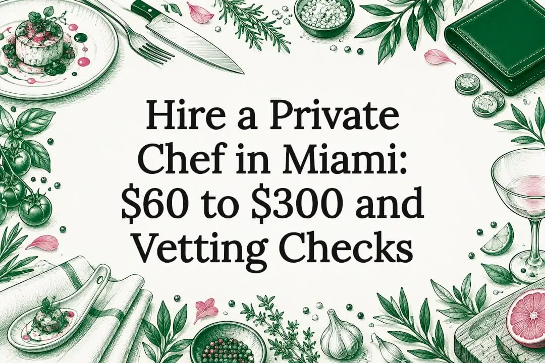 Sketch title card for Miami private chef guide
