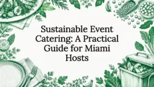 Hand-drawn sustainable catering title card