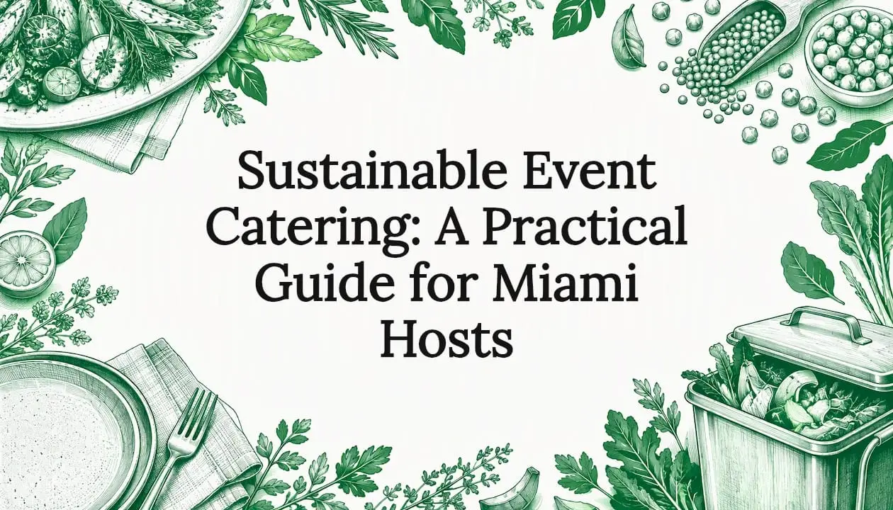 Hand-drawn sustainable catering title card