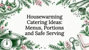 Housewarming catering title card illustration