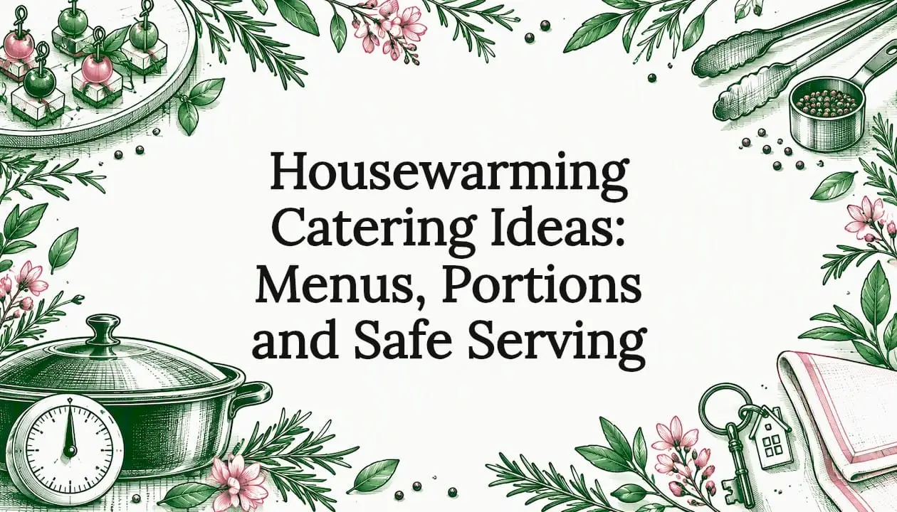 Housewarming catering title card illustration